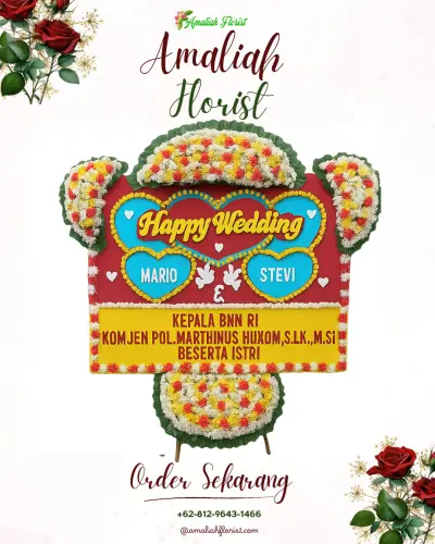 Karangan Papan Bunga Pernikahan di Habaring Hurung